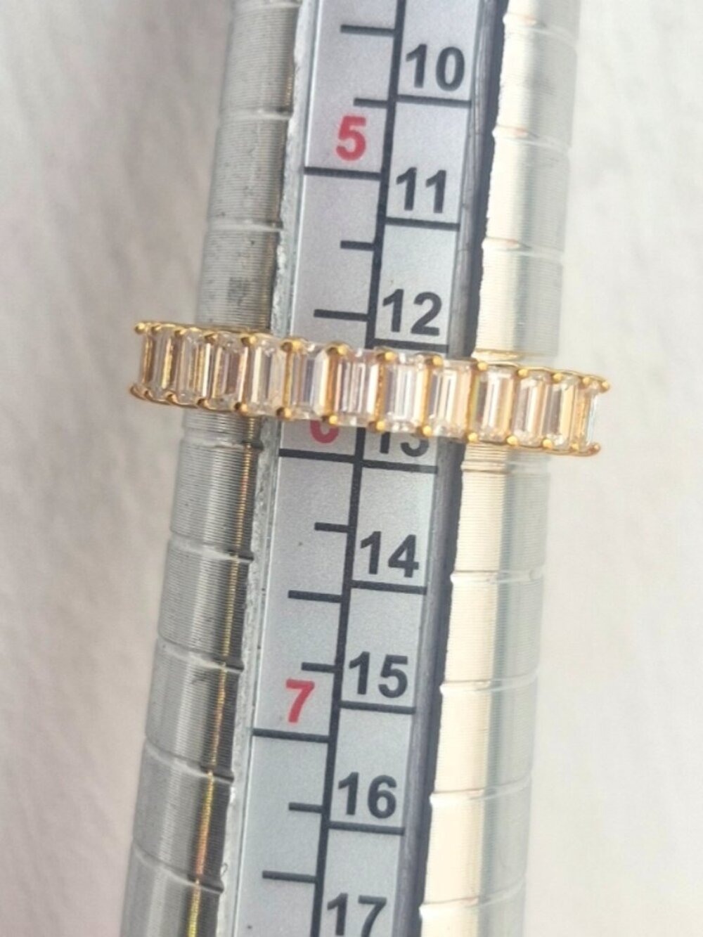 GRA Certified VVS1 3 Carat Emerald-cut Moissanite Half Eternity Band Size 6 US N